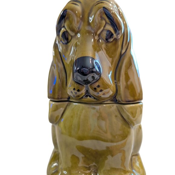 Vintage Basset Hound Dog Cookie Jar Glossy Ceramic Doranne of California 1950s - Picture 6 of 16